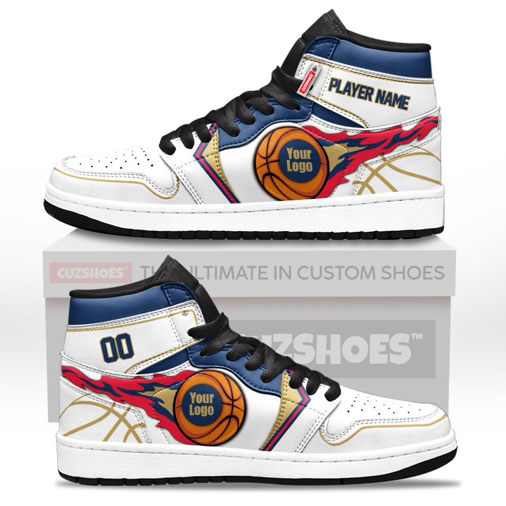 New Orleans Basketball J1s Sneakers Personalized Your Teamcuztomshoes.com