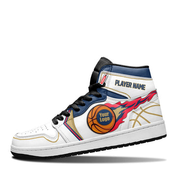 New Orleans Basketball Leather Shoes Custom Your Team - Cuztomshoes.com