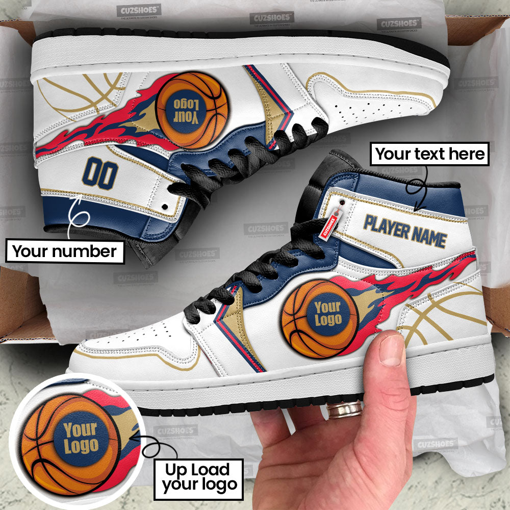 New Orleans Basketball J1s Sneakers Personalized Your Team-Cuztomshoes