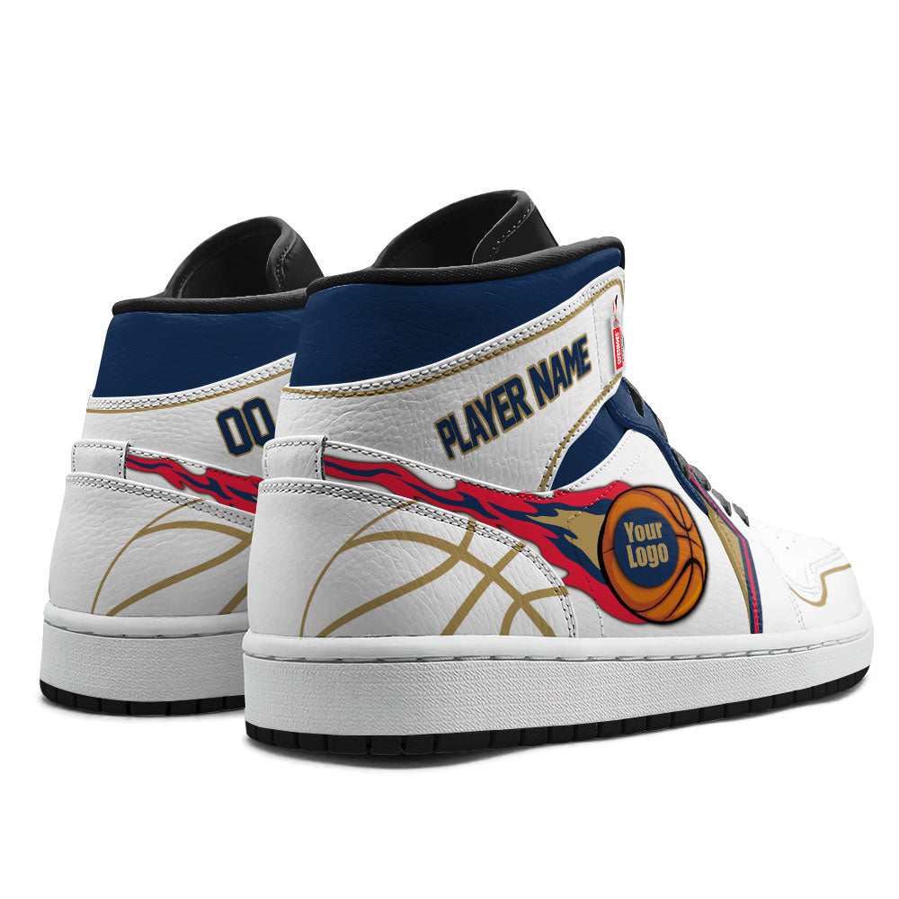 New Orleans Basketball J1s Sneakers Personalized Your Teamcuztomshoes.com