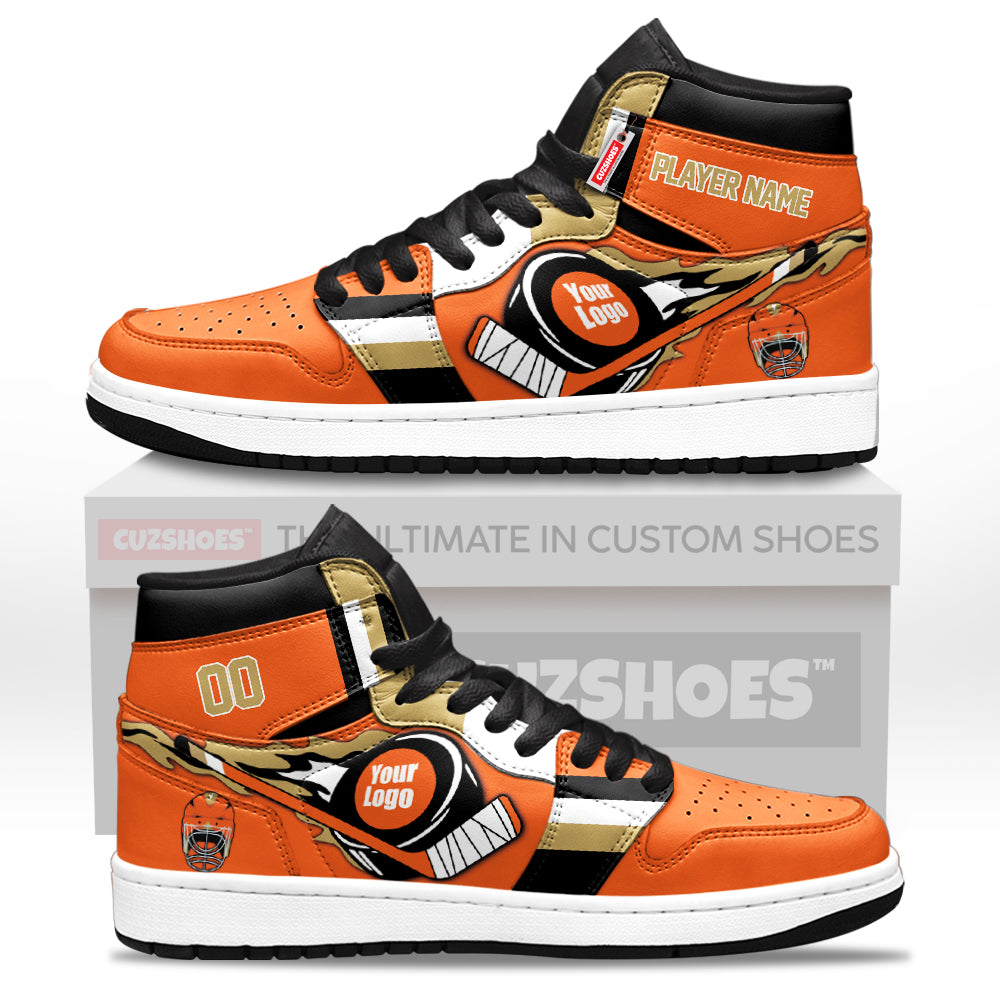 Anaheim Hockey J1s Sneakers Personalized Your Teamcuztomshoes.com