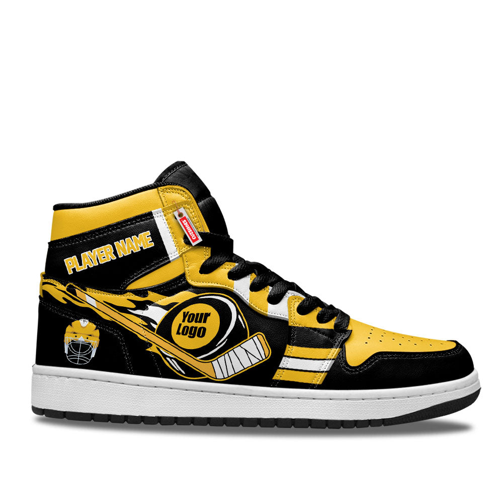 Boston Hockey J1s Sneakers Personalized Your Team-Cuztomshoes