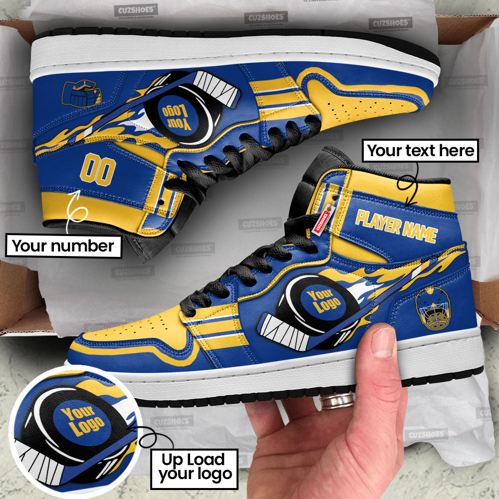 Buffalo Hockey J1s Sneakers Personalized Your Team-Cuztomshoes