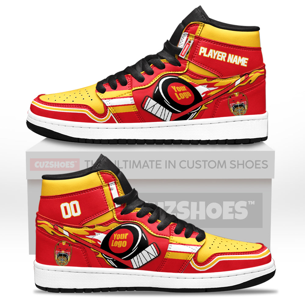 Calgary Hockey J1s Sneakers Personalized Your Teamcuztomshoes.com