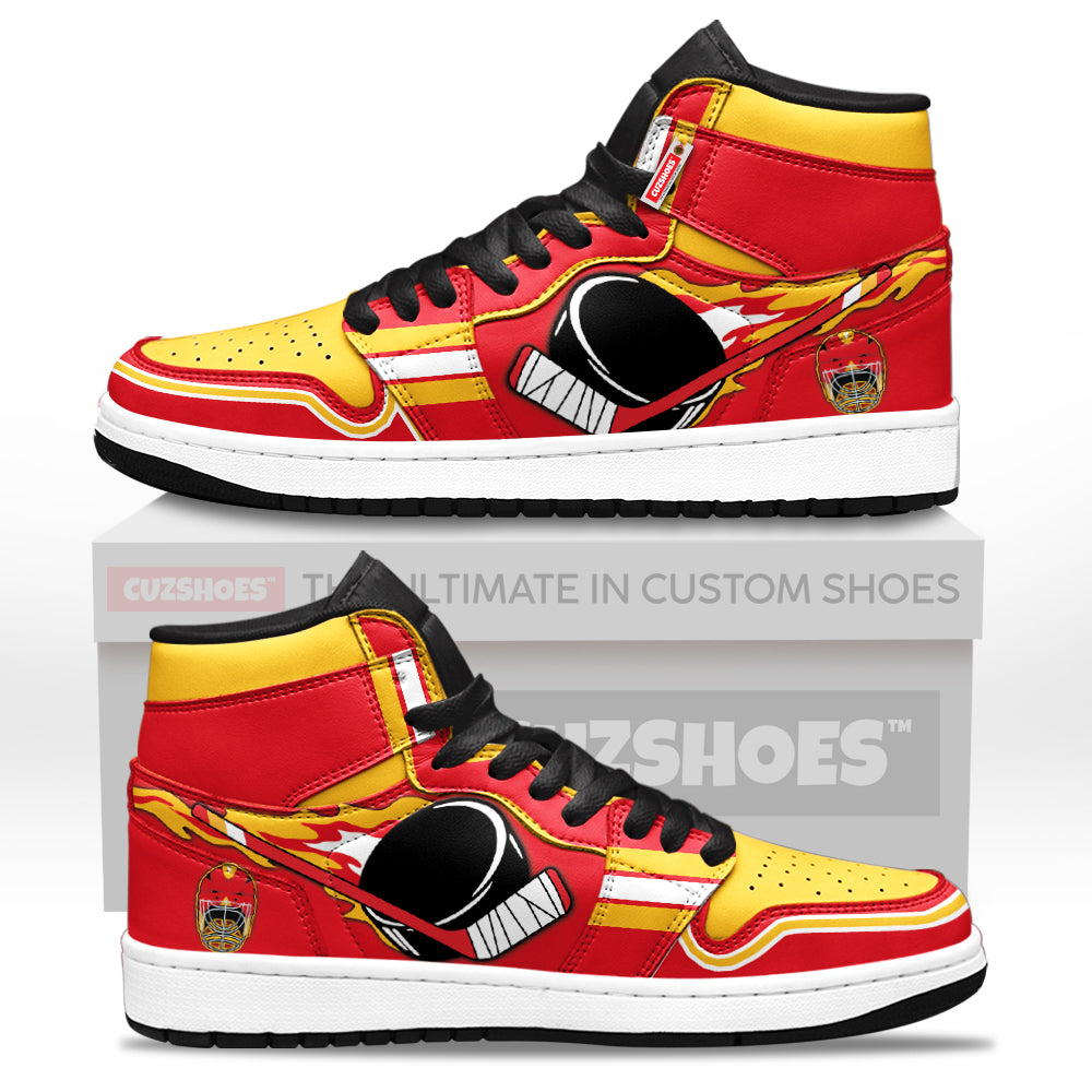 Calgary Hockey J1s Sneakers Personalized Your Team-Cuztomshoes