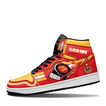 Calgary Hockey Leather Shoes Custom Your Team - Cuztomshoes.com