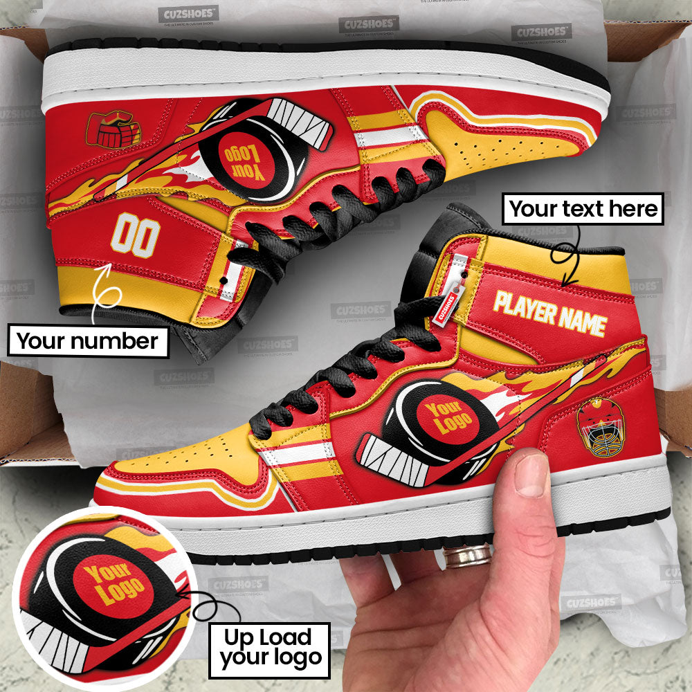 Calgary Hockey J1s Sneakers Personalized Your Team-Cuztomshoes