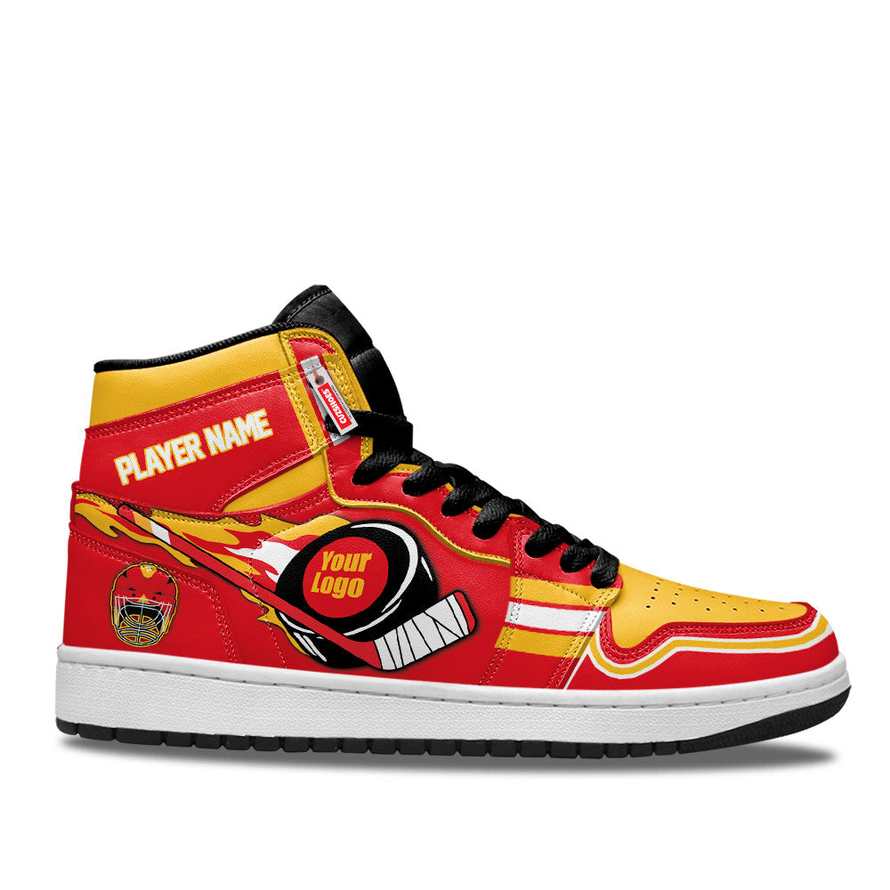 Calgary Hockey J1s Sneakers Personalized Your Team-Cuztomshoes