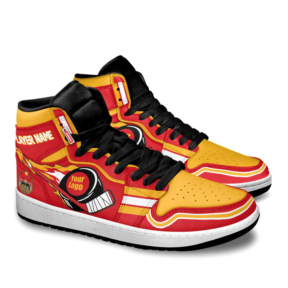 Calgary Hockey J1s Sneakers Personalized Your Teamcuztomshoes.com