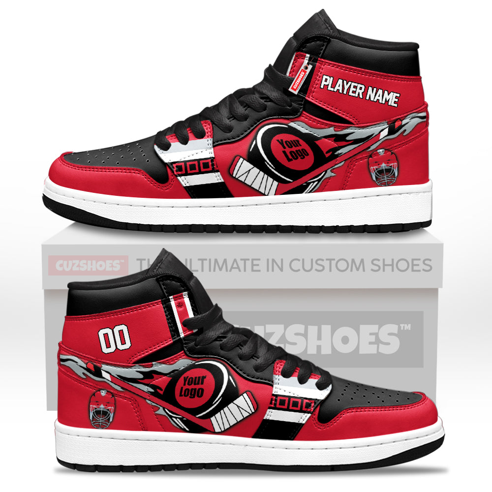 Carolina Hockey J1s Sneakers Personalized Your Teamcuztomshoes.com