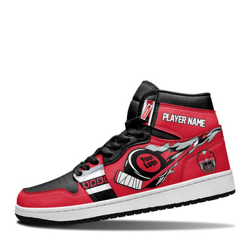 Carolina Hockey Leather Shoes Custom Your Team - Cuztomshoes.com