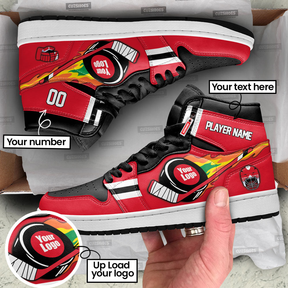 Chicago Hockey J1s Sneakers Personalized Your Team-Cuztomshoes