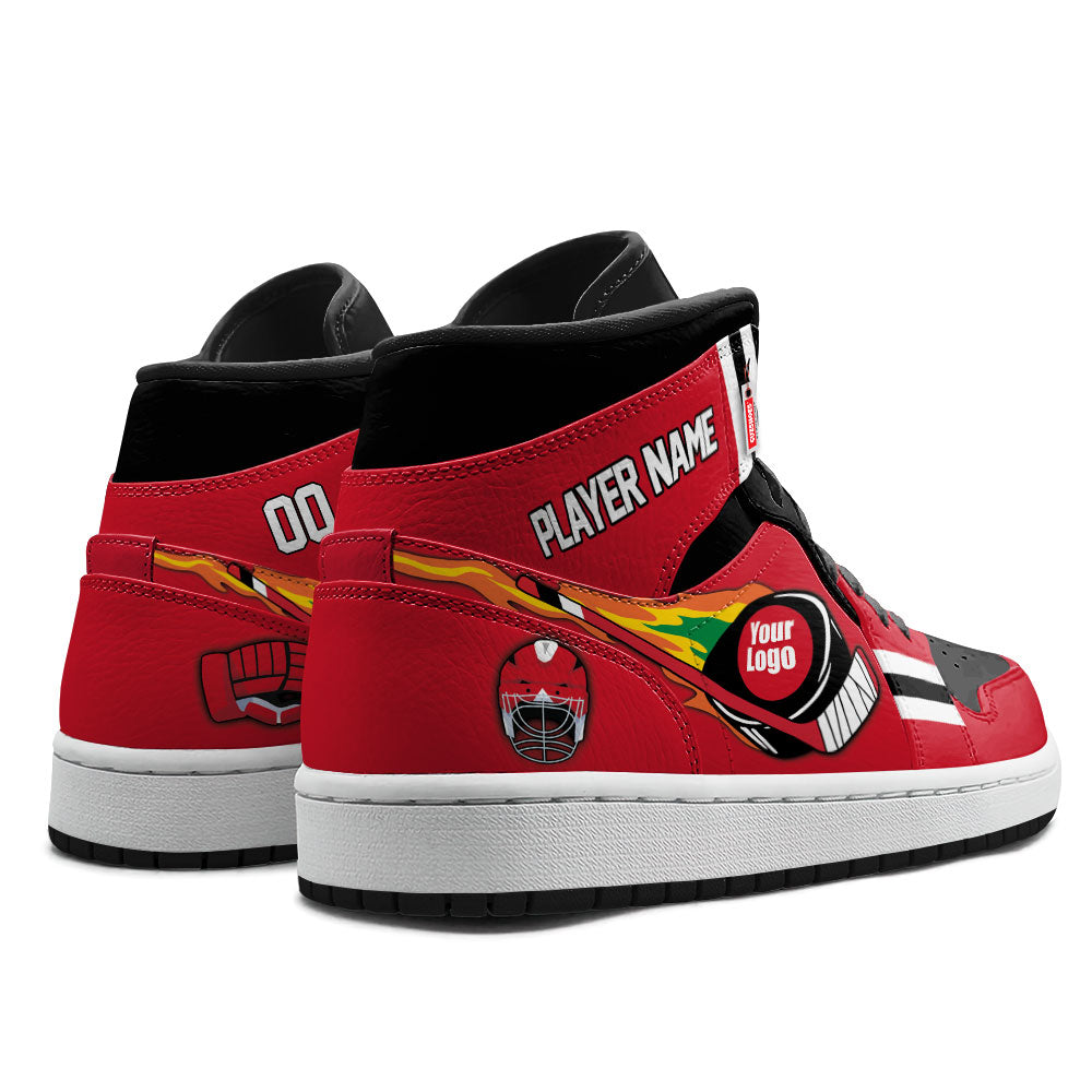 Chicago Hockey J1s Sneakers Personalized Your Teamcuztomshoes.com