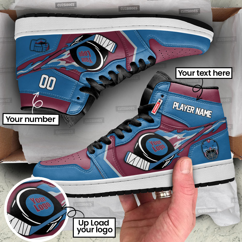 Colorado Hockey J1s Sneakers Personalized Your Team-Cuztomshoes