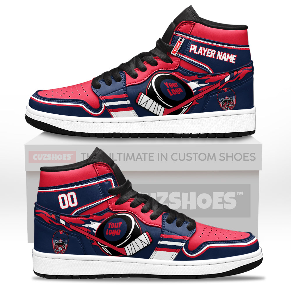 Columbus Hockey J1s Sneakers Personalized Your Teamcuztomshoes.com