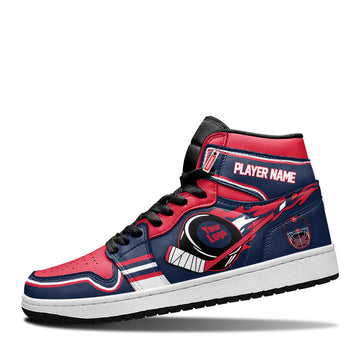 Columbus Hockey Leather Shoes Custom Your Team - Cuztomshoes.com