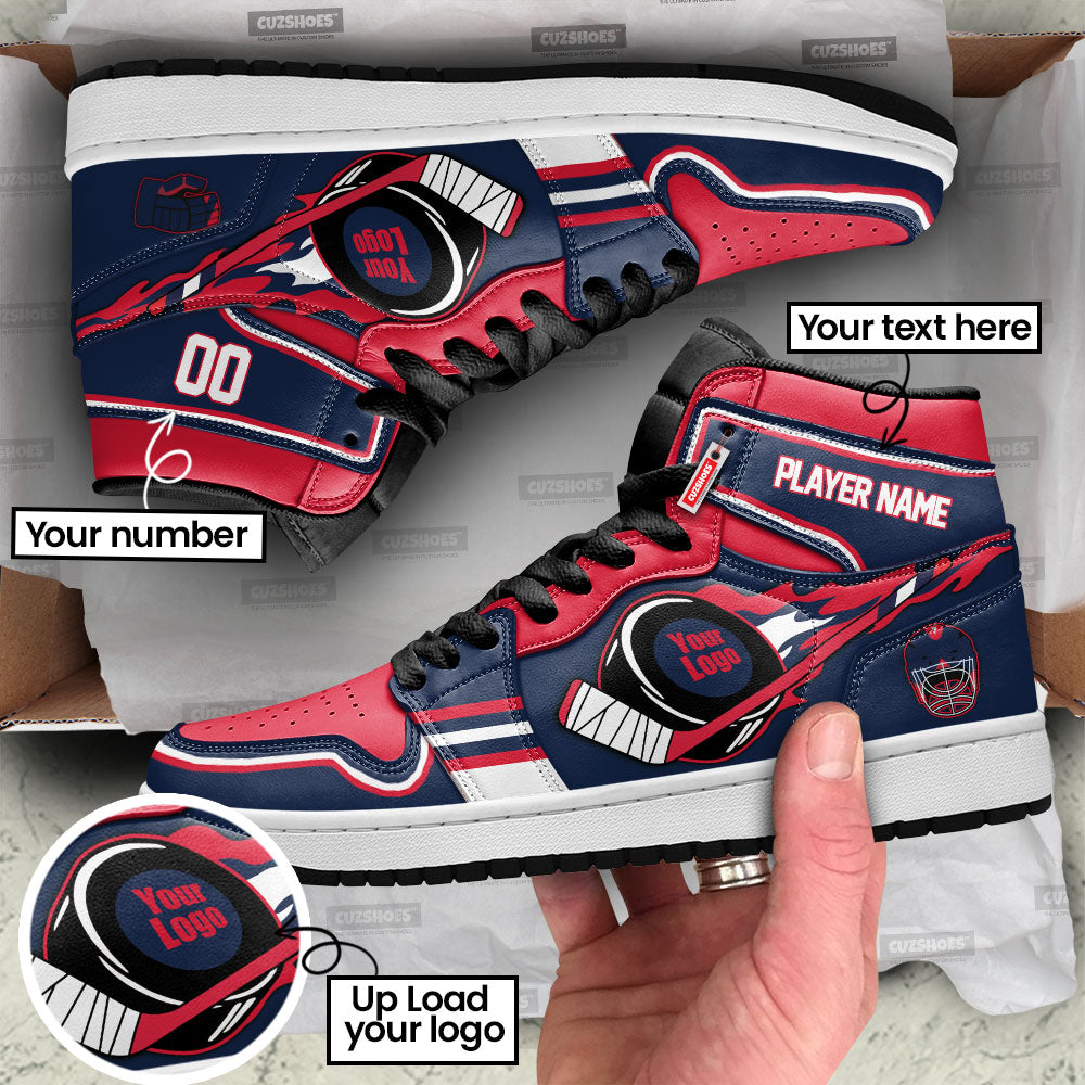 Columbus Hockey J1s Sneakers Personalized Your Team-Cuztomshoes