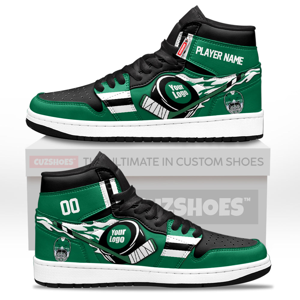 Dallas Hockey J1s Sneakers Personalized Your Teamcuztomshoes.com