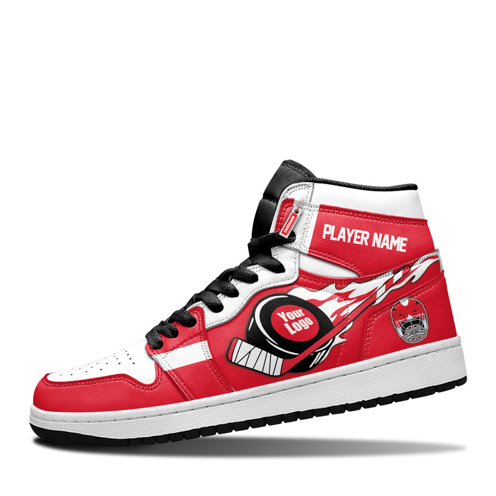 Detroit Hockey J1s Sneakers Personalized Your Teamcuztomshoes.com