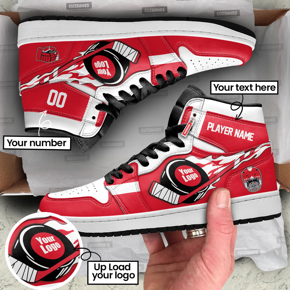 Detroit Hockey J1s Sneakers Personalized Your Team-Cuztomshoes