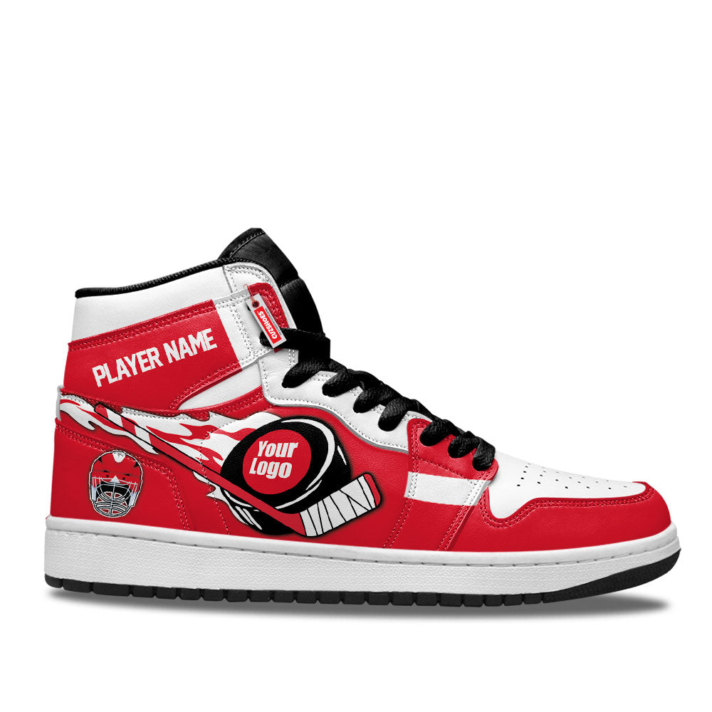 Detroit Hockey J1s Sneakers Personalized Your Team-Cuztomshoes
