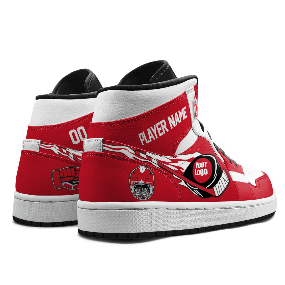 Detroit Hockey J1s Sneakers Personalized Your Teamcuztomshoes.com