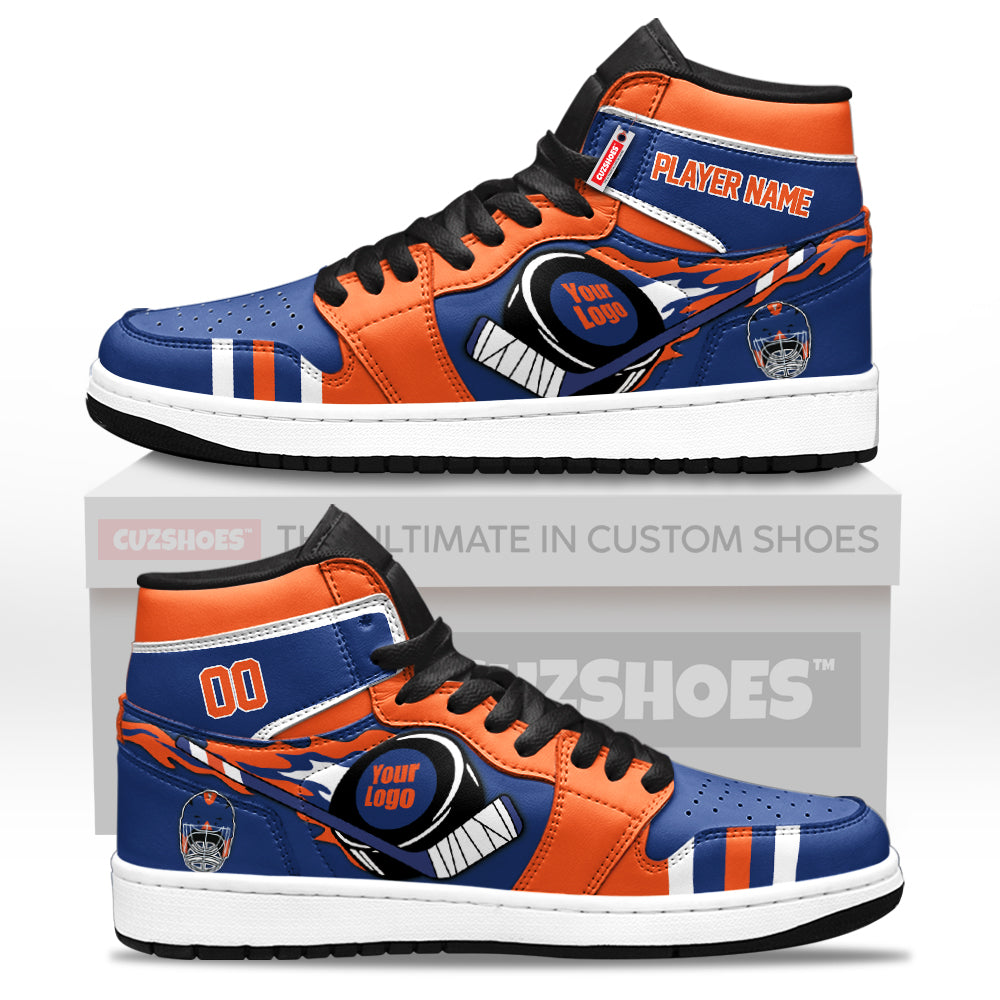 Edmonton Hockey J1s Sneakers Personalized Your Teamcuztomshoes.com