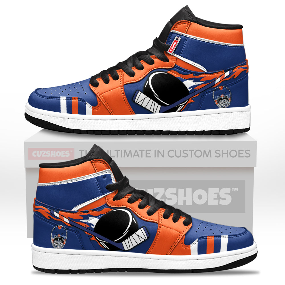 Edmonton Hockey J1s Sneakers Personalized Your Team-Cuztomshoes