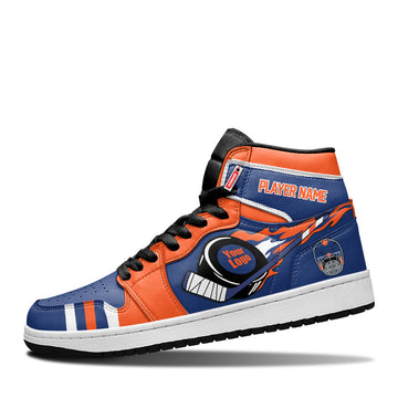 Edmonton Hockey Leather Shoes Custom Your Team - Cuztomshoes.com