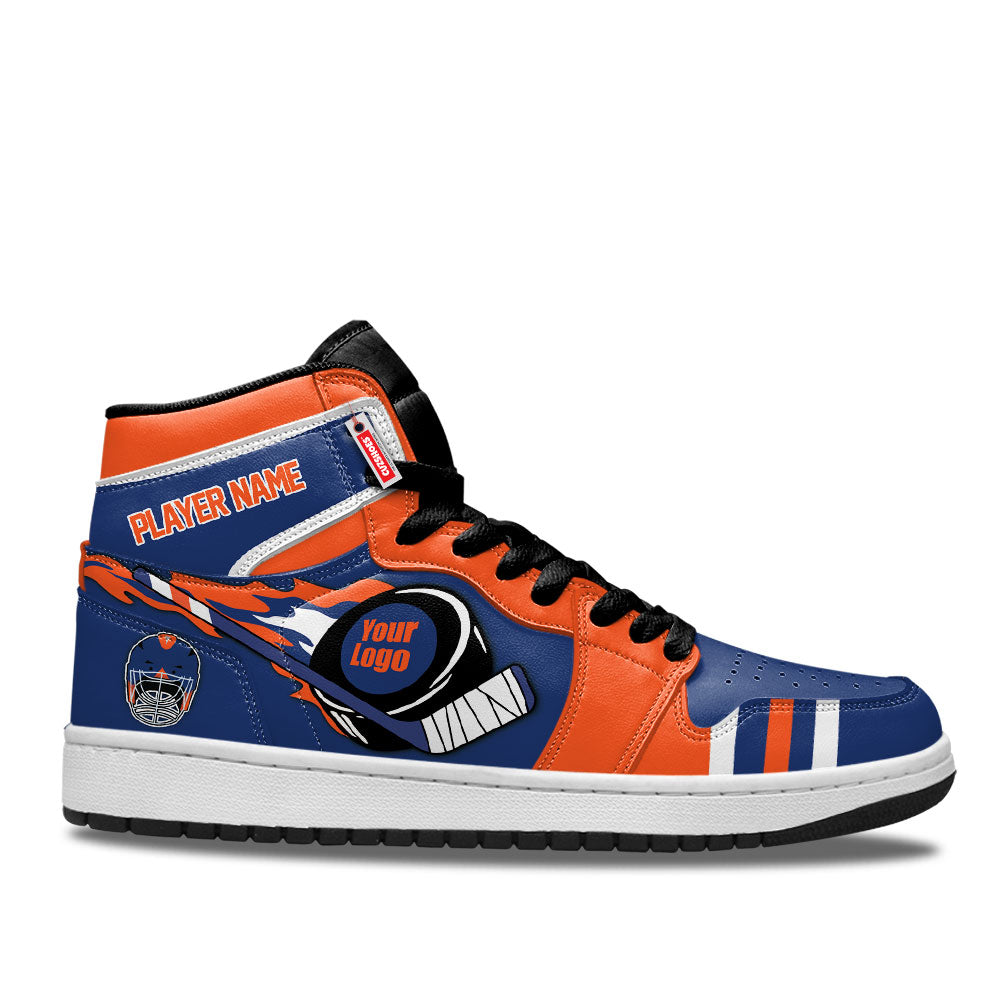 Edmonton Hockey J1s Sneakers Personalized Your Team-Cuztomshoes
