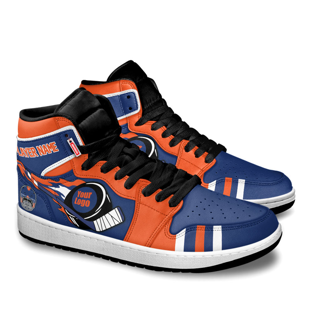 Edmonton Hockey J1s Sneakers Personalized Your Teamcuztomshoes.com