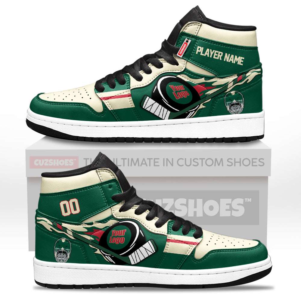 Minnesota Hockey J1s Sneakers Personalized Your Teamcuztomshoes.com