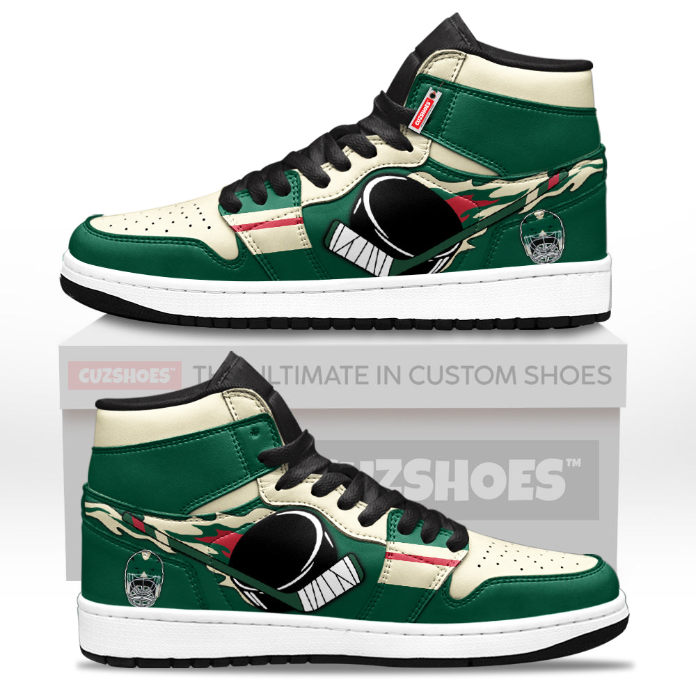 Minnesota Hockey J1s Sneakers Personalized Your Team-Cuztomshoes