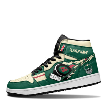 Minnesota Hockey Leather Shoes Custom Your Team - Cuztomshoes.com
