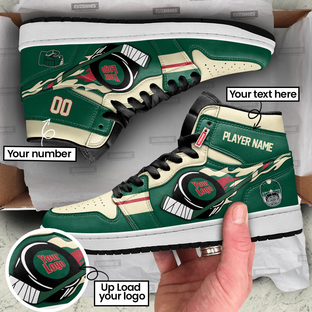Minnesota Hockey J1s Sneakers Personalized Your Team-Cuztomshoes