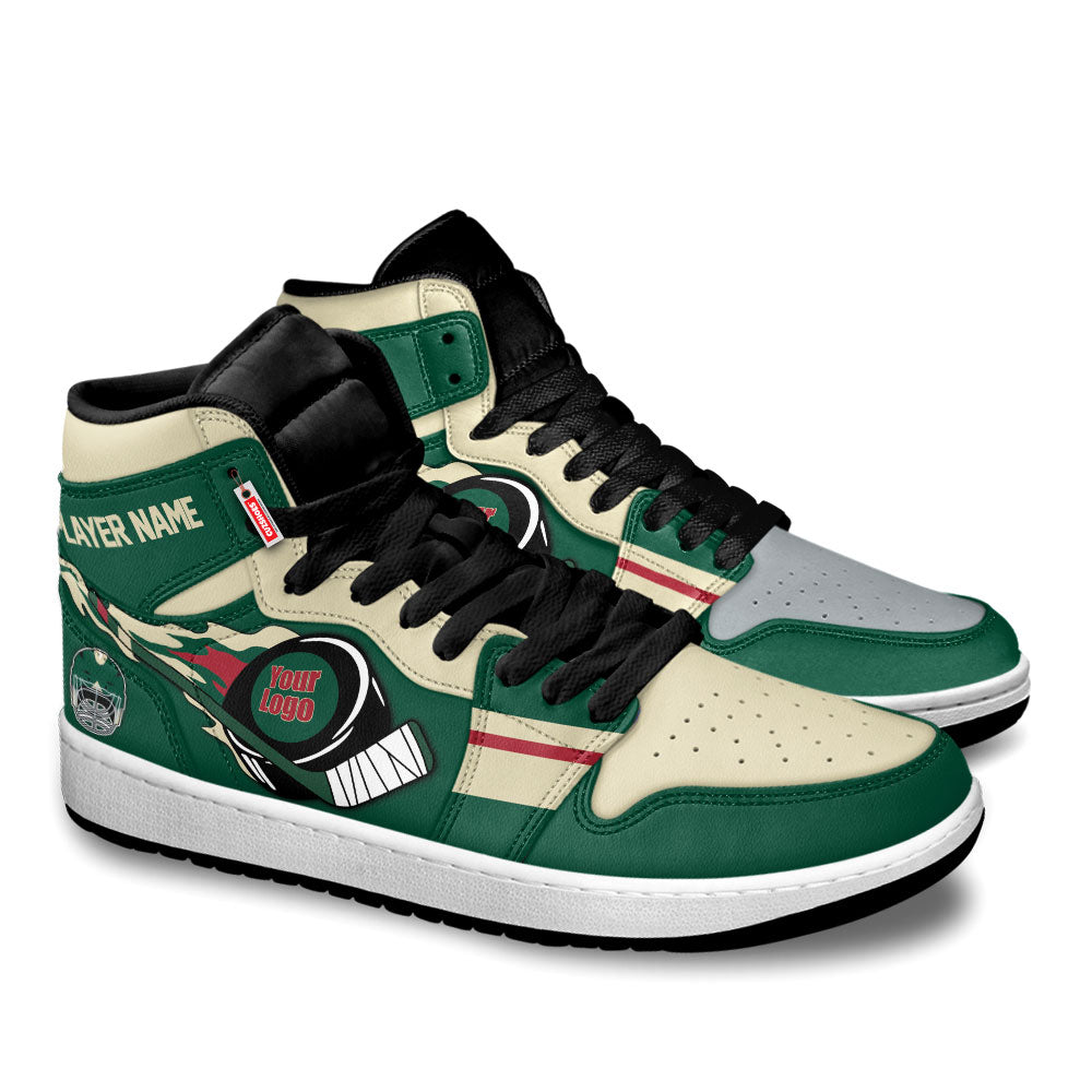Minnesota Hockey J1s Sneakers Personalized Your Teamcuztomshoes.com