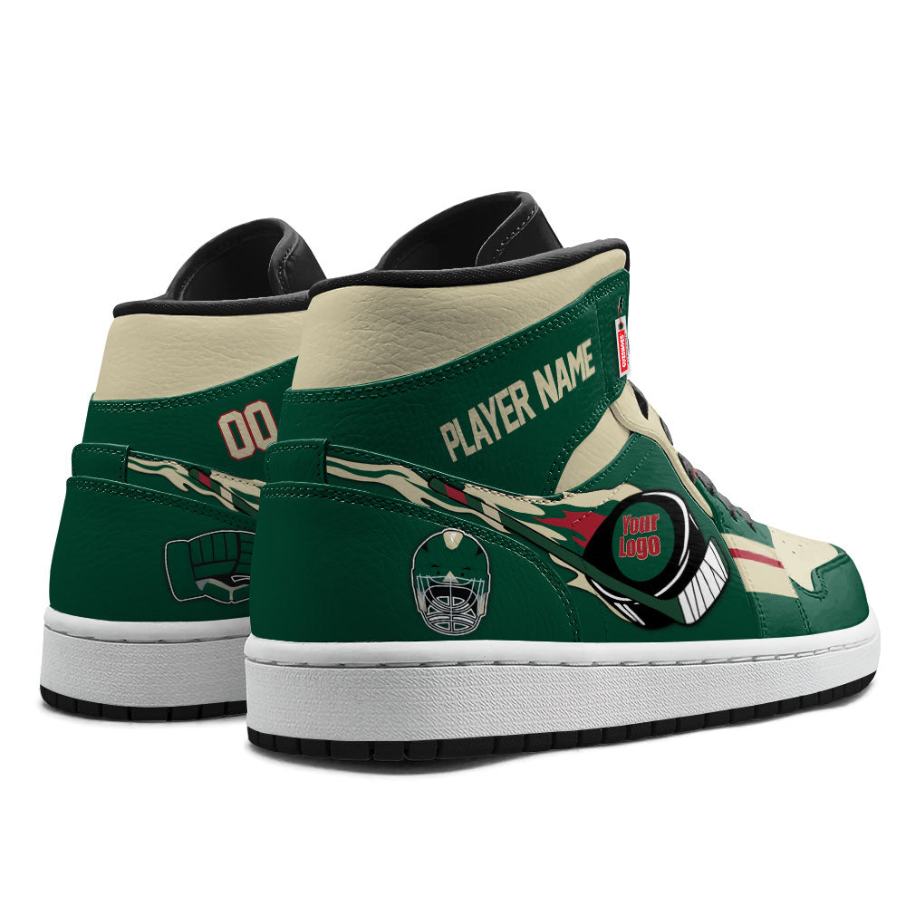 Minnesota Hockey J1s Sneakers Personalized Your Teamcuztomshoes.com