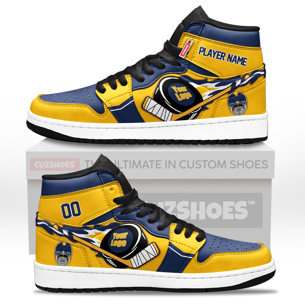 Nashville Hockey J1s Sneakers Personalized Your Teamcuztomshoes.com