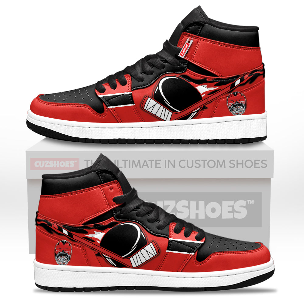 New Jersey Hockey J1s Sneakers Personalized Your Team-Cuztomshoes