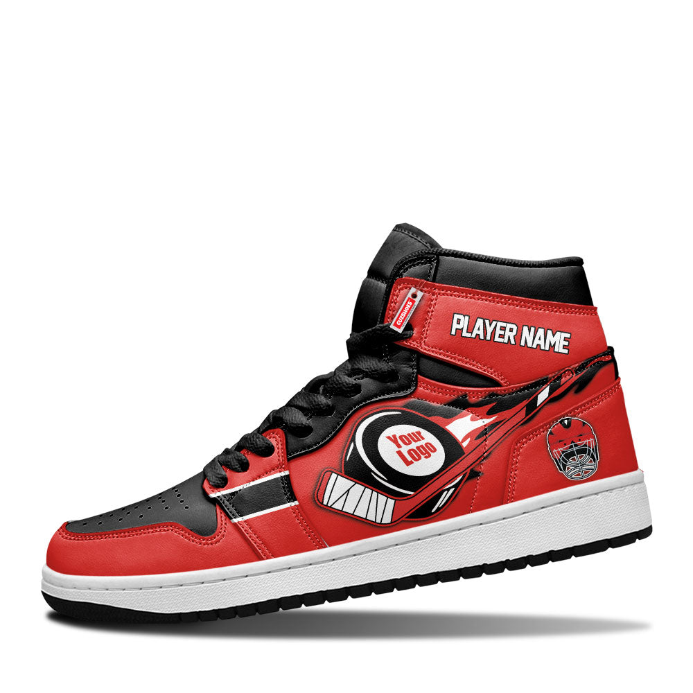 New Jersey Hockey J1s Sneakers Personalized Your Teamcuztomshoes.com
