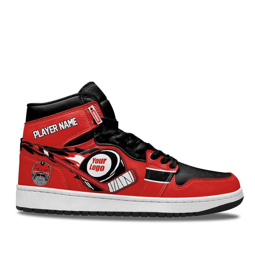 New Jersey Hockey J1s Sneakers Personalized Your Team-Cuztomshoes