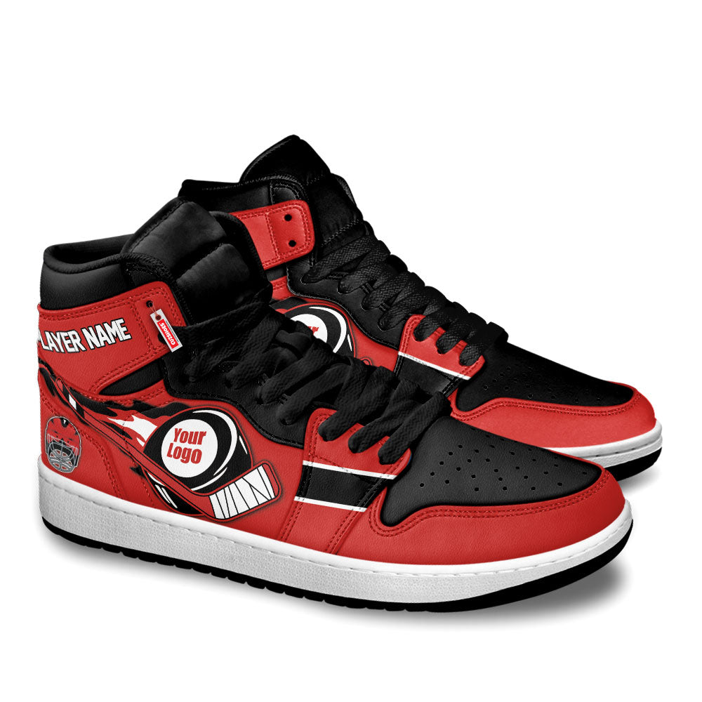 New Jersey Hockey J1s Sneakers Personalized Your Teamcuztomshoes.com