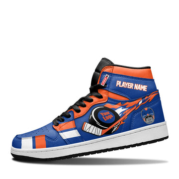 New York Hockey Leather Shoes Custom Your Team - Cuztomshoes.com