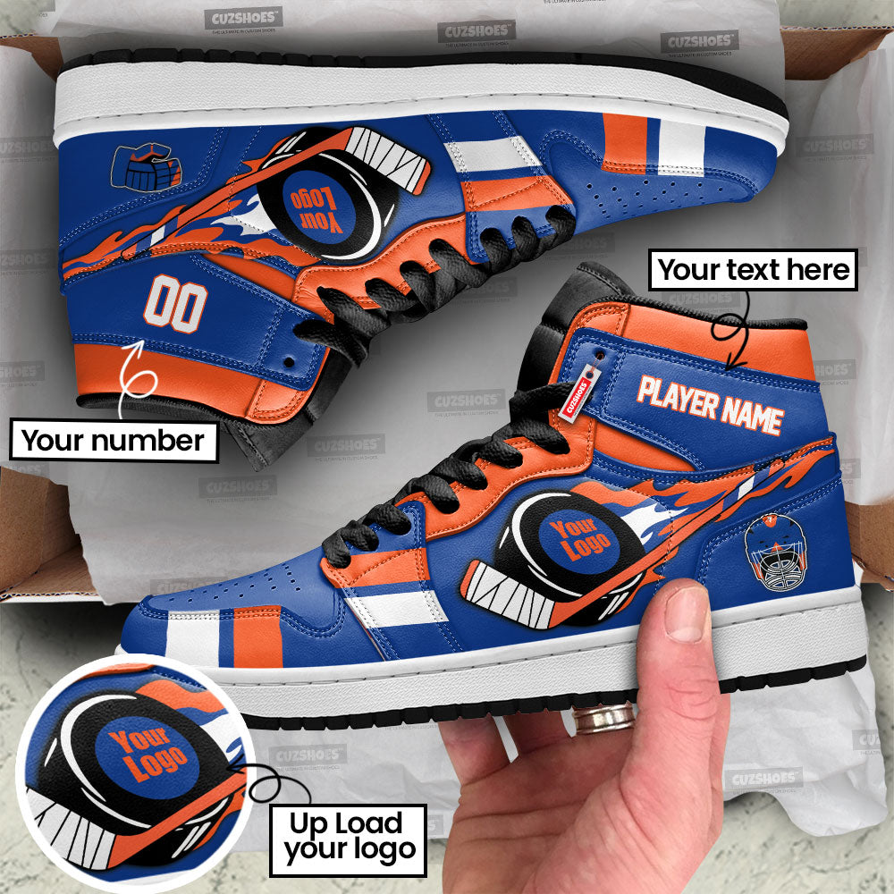 New York Hockey J1s Sneakers Personalized Your Team-Cuztomshoes