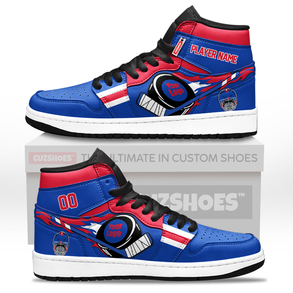 New York Hockey J1s Sneakers Personalized Your Teamcuztomshoes.com