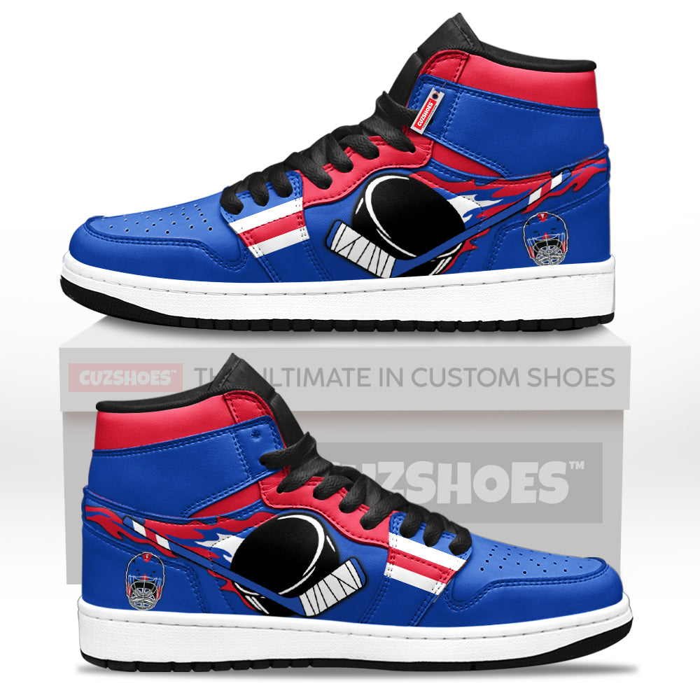 New York Hockey J1s Sneakers Personalized Your Team-Cuztomshoes