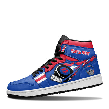 New York Hockey Leather Shoes Custom Your Team - Cuztomshoes.com