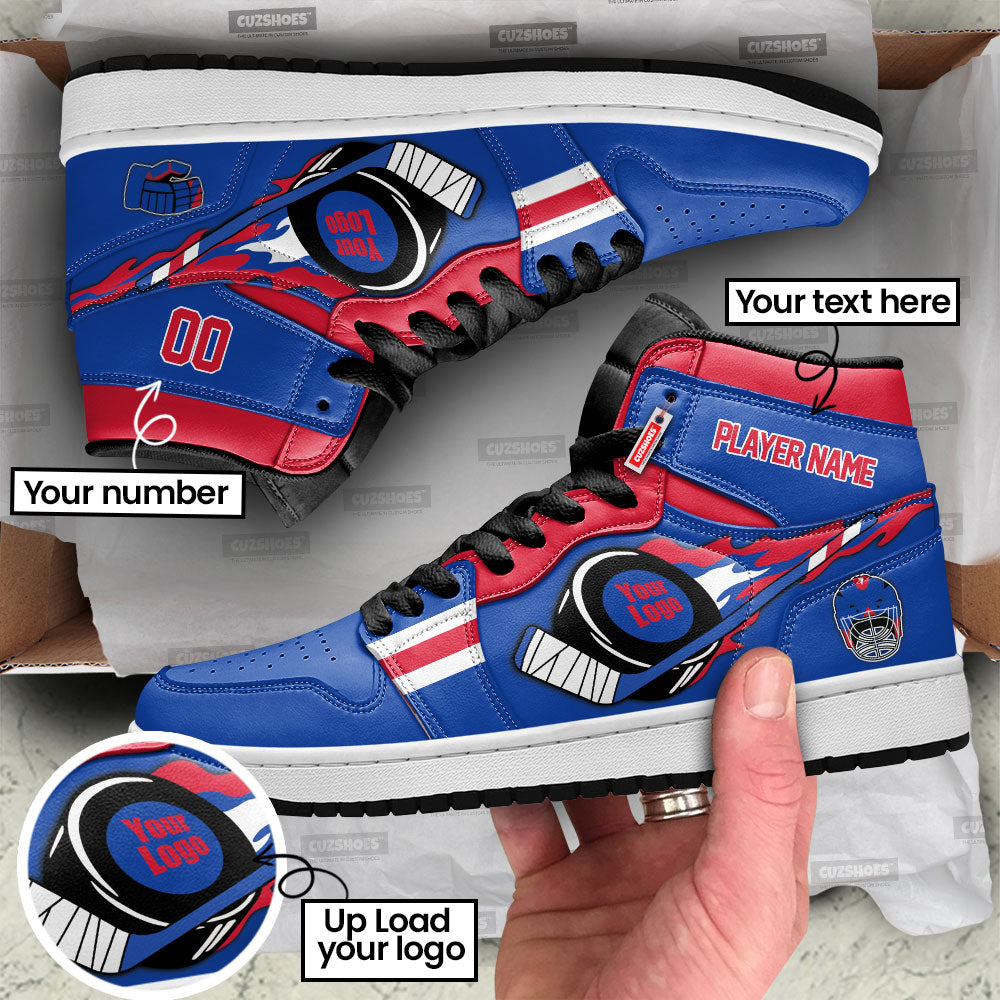 New York Hockey J1s Sneakers Personalized Your Team-Cuztomshoes