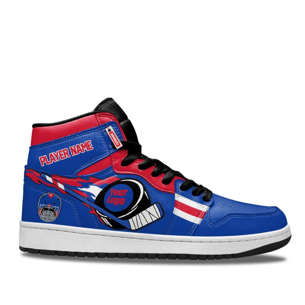 New York Hockey J1s Sneakers Personalized Your Team-Cuztomshoes