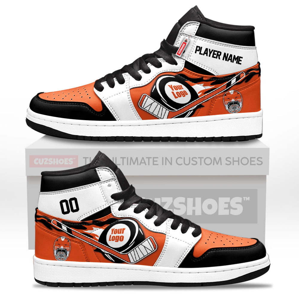 Philadelphia Hockey J1s Sneakers Personalized Your Teamcuztomshoes.com